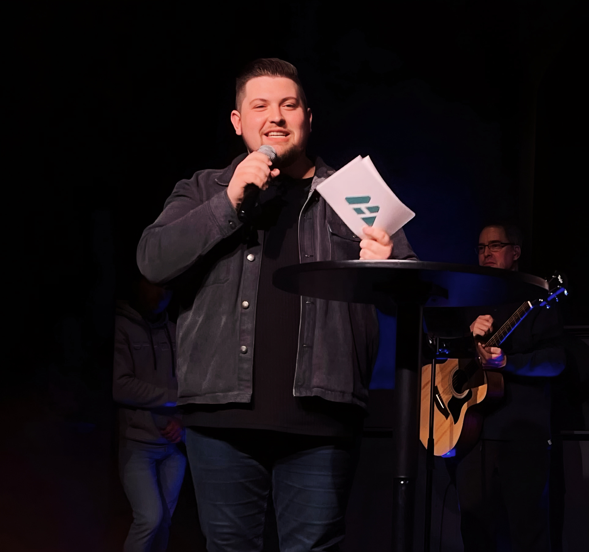 Carter leading worship